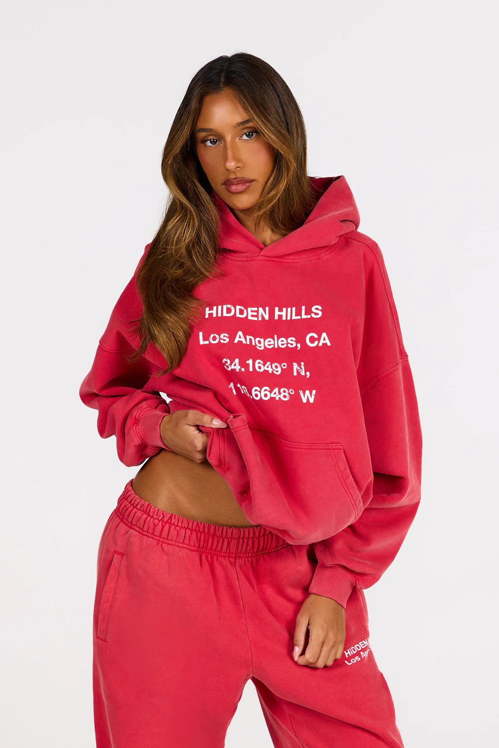 VINTAGE WASH HOODIE RASPBERRY RED