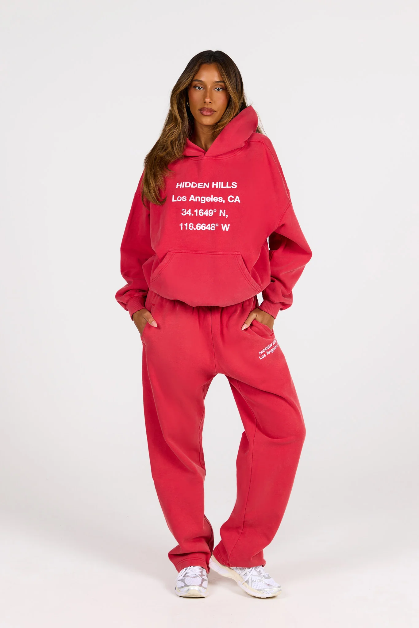 VINTAGE WASH HOODIE RASPBERRY RED - Image 2